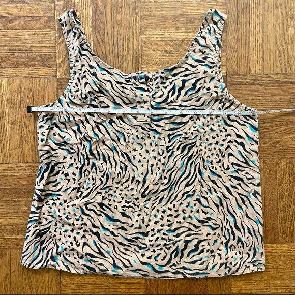 vintage 80s 90s animal zebra tiger graphic print cotton crop tank top - Picture 2 of 6